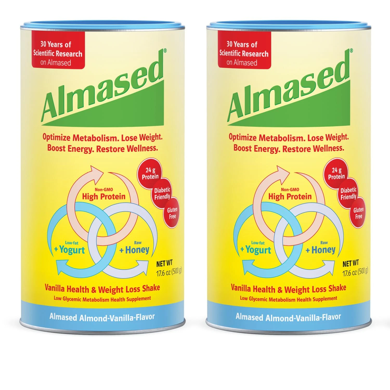 Almased Meal Replacement Shakes Gluten-Free Non-Gmo Weight 17.6 Oz 2 Pack