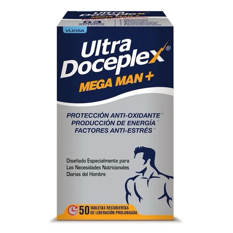 Ultra Doceplex Mega Man+ – 50 Prolonged-Release Tablets – Antioxidant Support, E