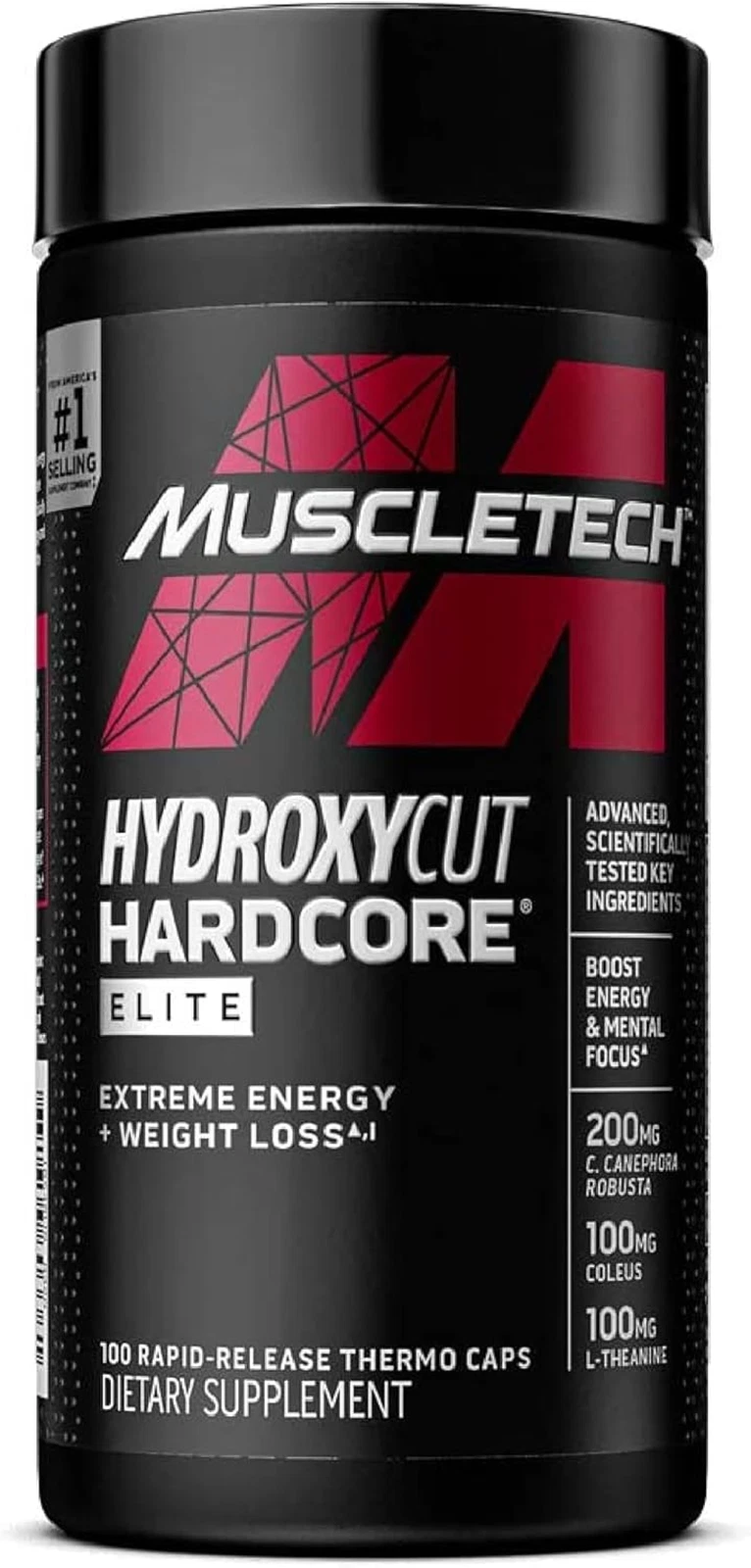 Hardcore Elite - 100 Rapid-Release Thermo Caps - Energy & Focus - for Men & Wome
