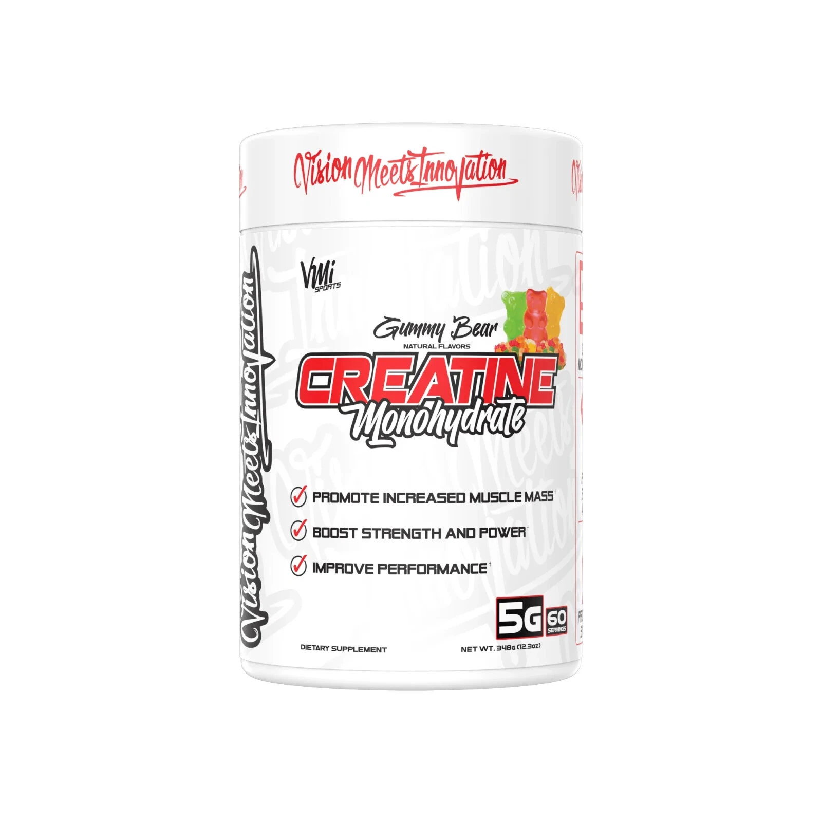 VMI Sports Creatine Monohydrate 60 Servings Gummy Bear Best By Date 8/2026