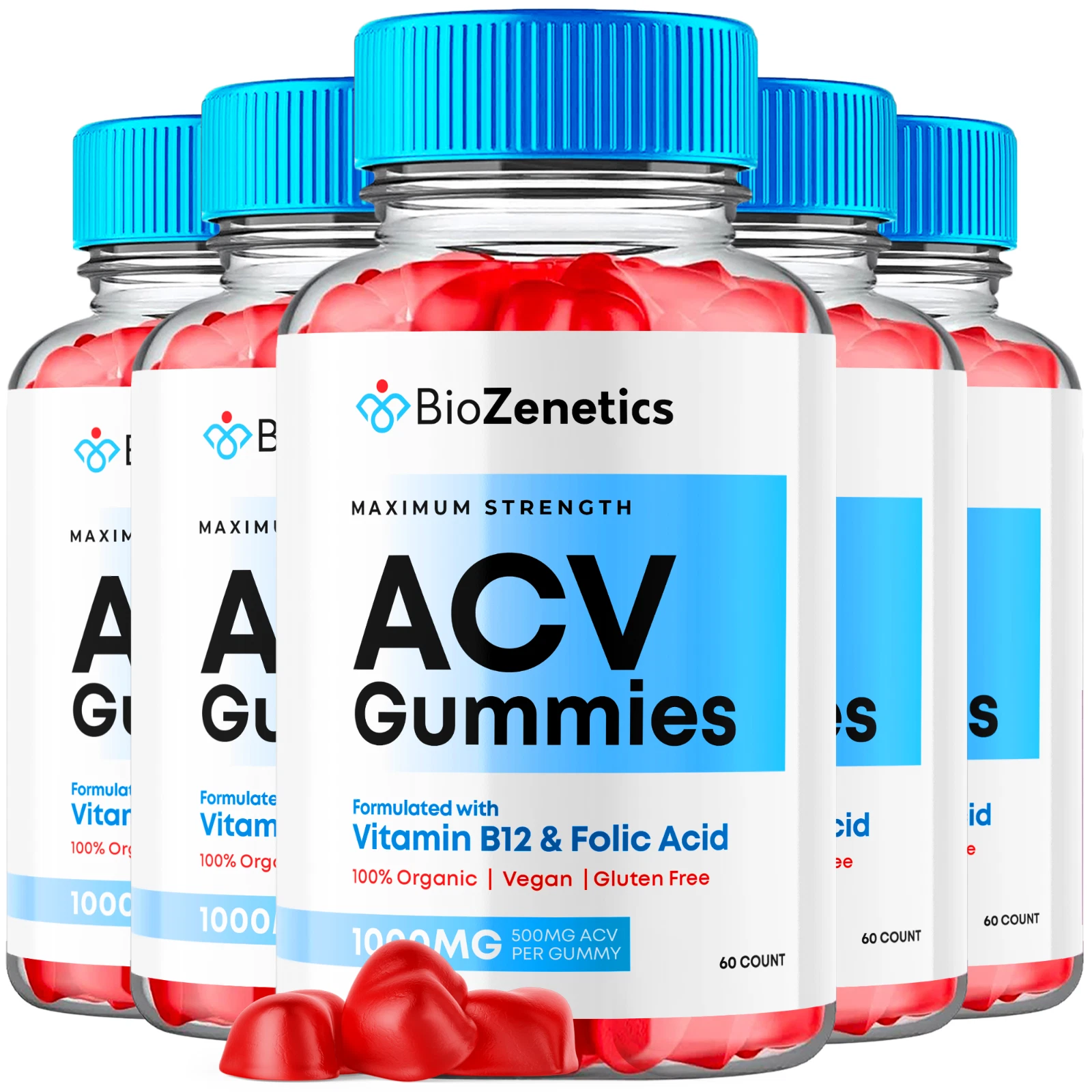 Biozenetics Apple Cider Vinegar Gummies Max ACV Strength Supplement 300 Gummies