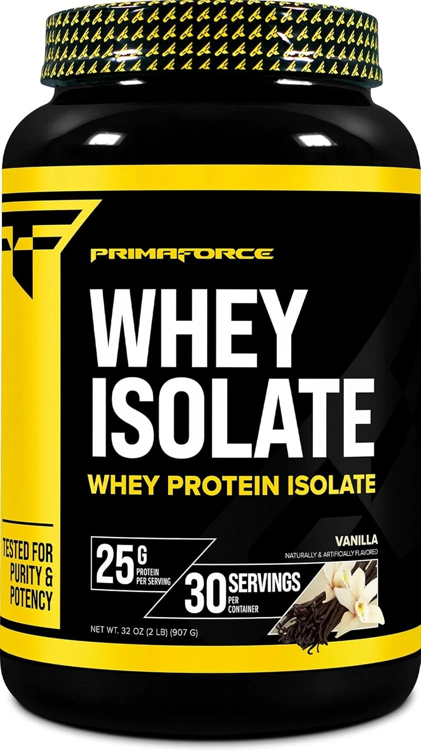 Primaforce Whey Protein Isolate Powder (Vanilla, 2 lbs) - Non-GMO, Gluten...