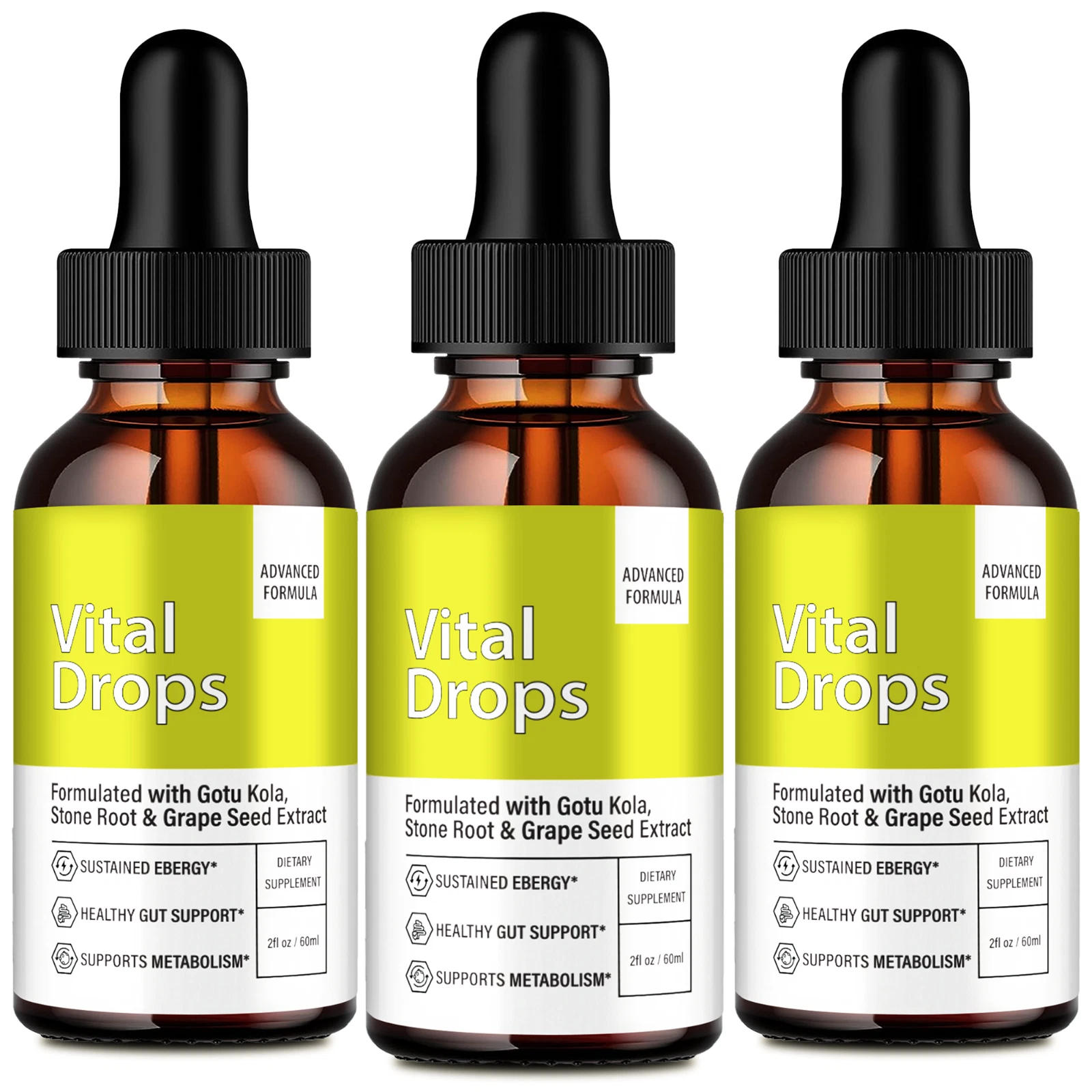 (3 Pack) Vital Drops, Advanced Formula Natural Blood Support Formula