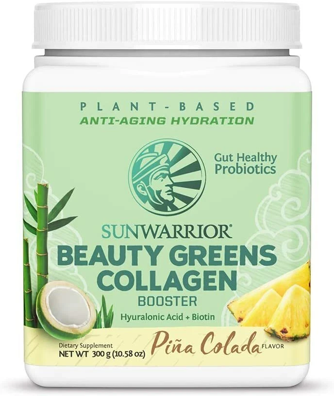 Sunwarrior Plant-Based Beauty Greens Powder Organic Pina Colada, 10.6oz