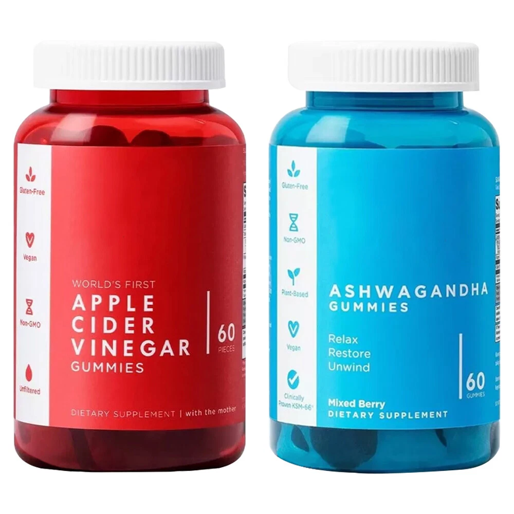 Gummy 60 Count-Ashwagandha & Vitamin D Gummy Apple Cider Vinegar Gummies