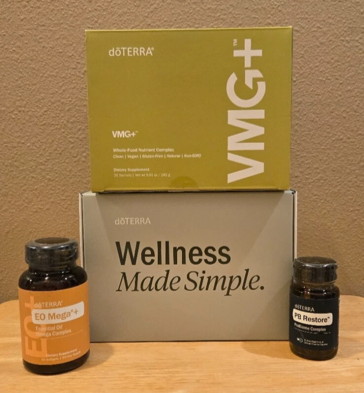 EO Mega+ & PB Restore & VMG+ 30 Sachets Exp 2026 + Shaker bottle with Peppermint