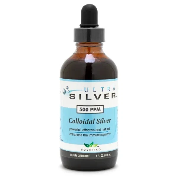 500 PPM 4oz Glass Bottle Colloidal Silver