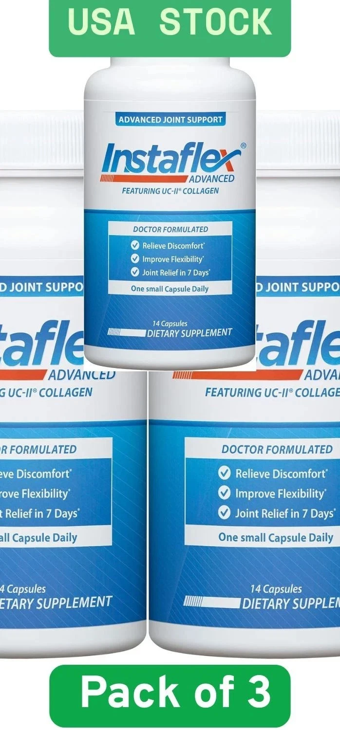 instaflex advanced Joint Support Supplement 3 pack 30 Capsules New Exp 04/2027
