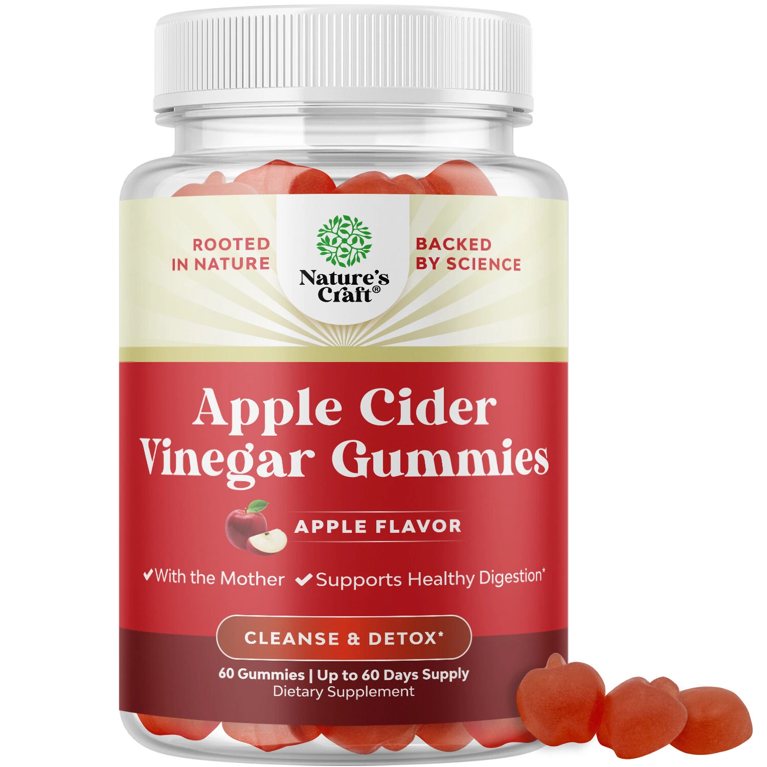 ACV Apple Cider Vinegar Gummies - Superfood for Adults for Detox Cleanse Immune