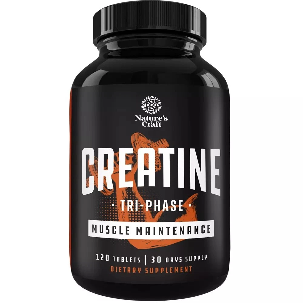 High Strength Tri Phase Creatine Pills - Muscle Mass Gainer and Muscle Recovery