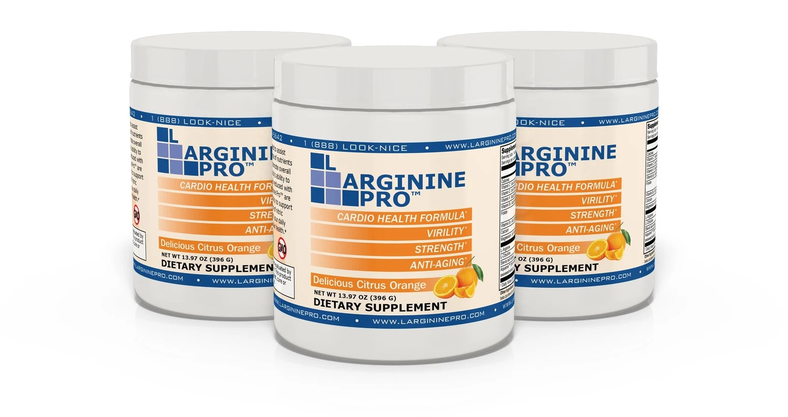 L-ARGININE PRO | 5,500mg L-Arginine Plus L-Citrulline 1,100mg Orange Powder Drin