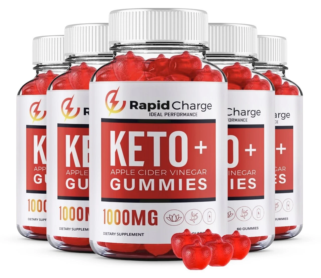 (5 Pack) RapidCharge Keto ACV Gummies, Rapid Charge for Weight Loss & Energy