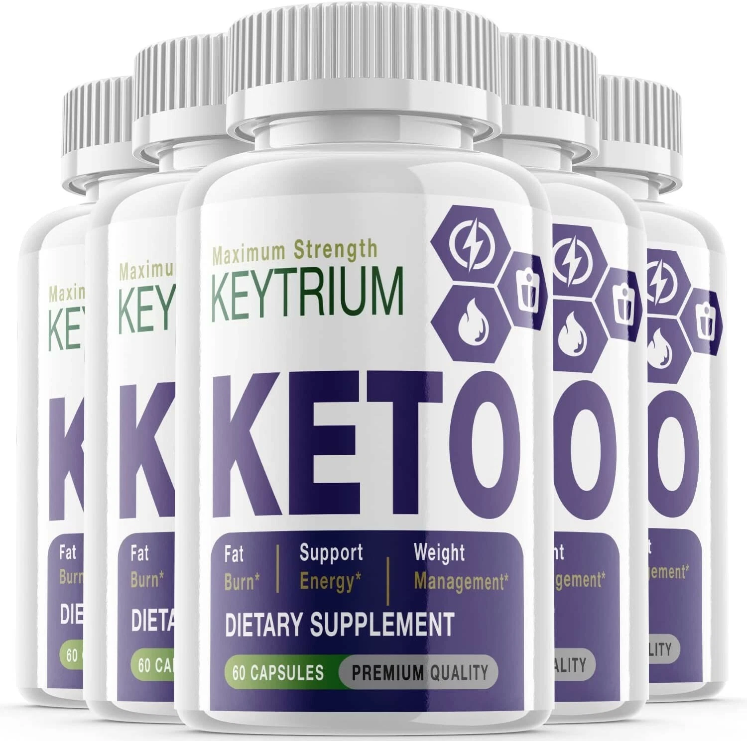 5 Pack-Keytrium Keto Diet Pills,Weight Loss,Fat Burn,Appetite Control Supplement