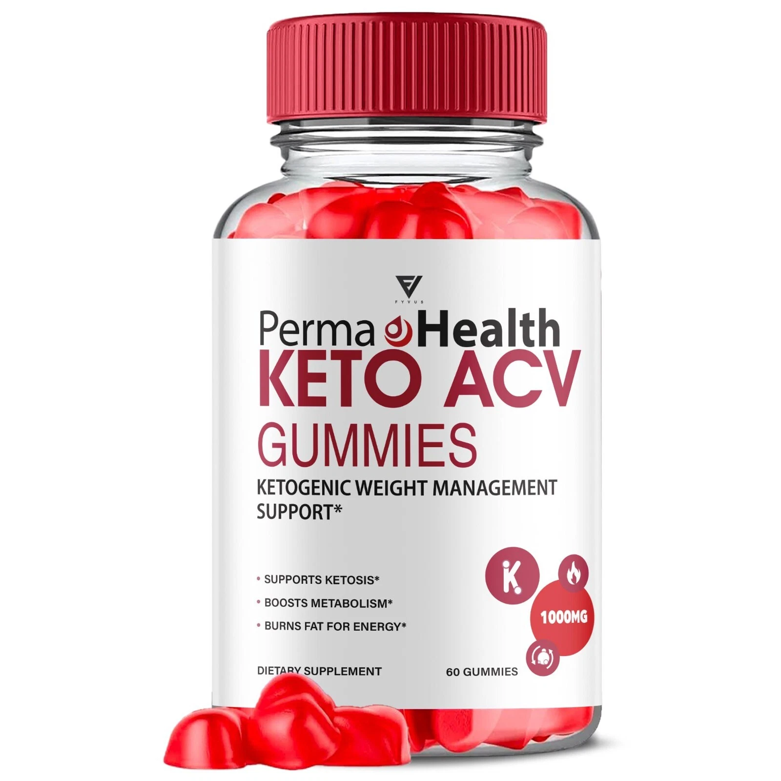 Perma Health Keto + ACV Maximum Strength For Weight Loss Formula (60 Gummies)