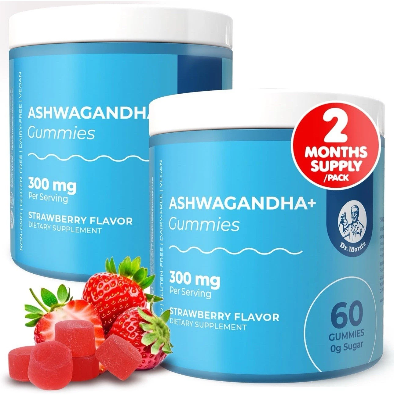 (2-Pack) Ashwagandha Gummies for Calm, Relaxation, and Immune Support
