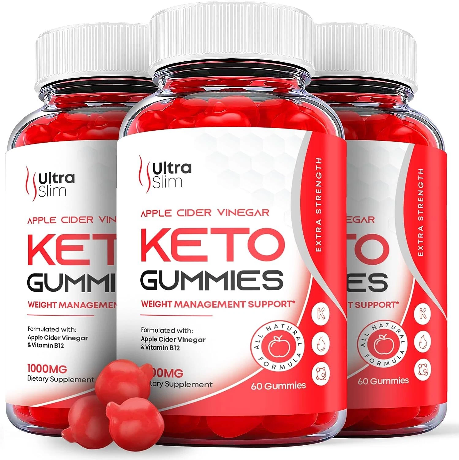 Ultra Slim Keto Gummies - Ultra Slim ACV Gummys For Weight Loss OFFICIAL -3 Pack
