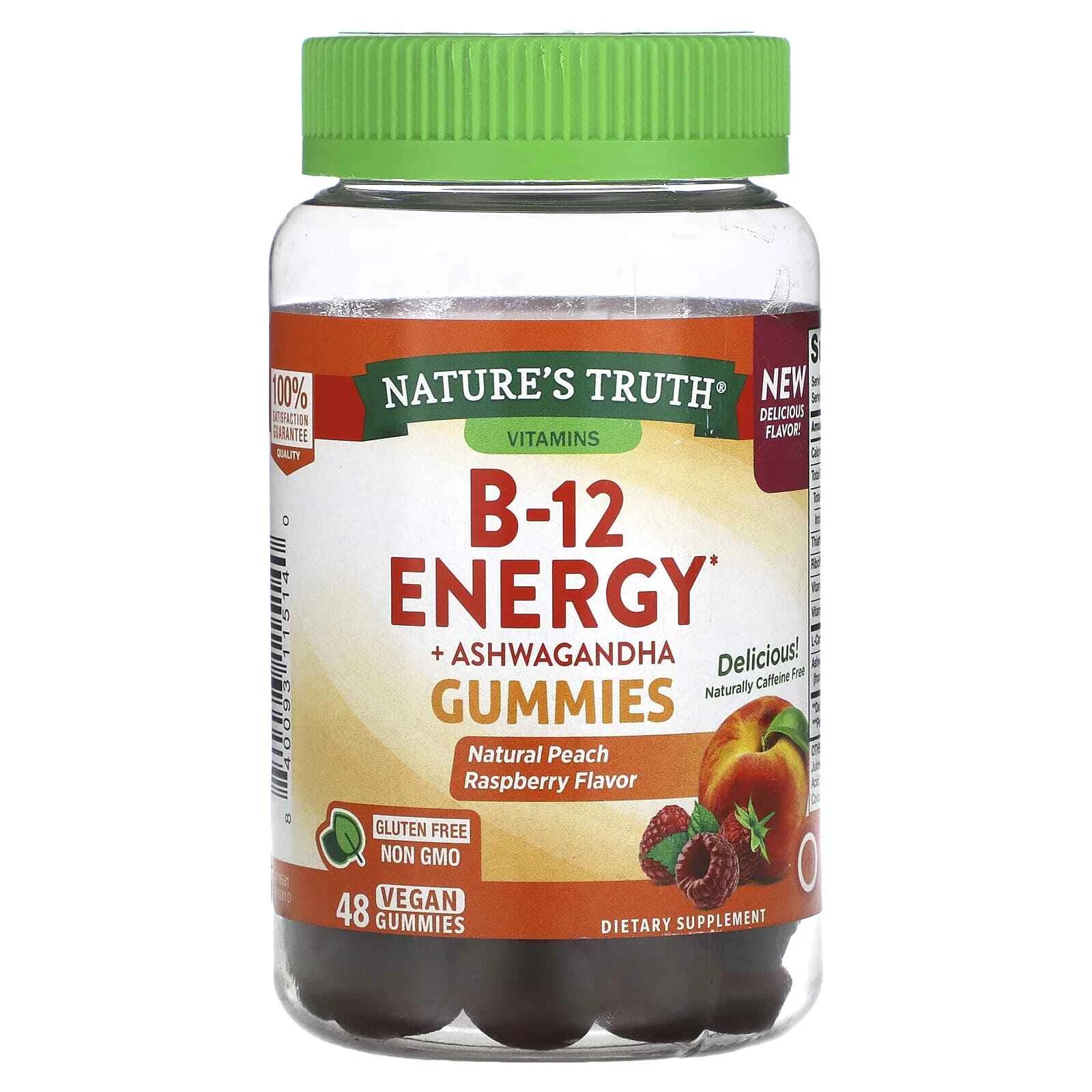 2 X Nature's Truth, B-Energized + B-Vitamins, L-Carnitine, Ashwagandha Gummies,