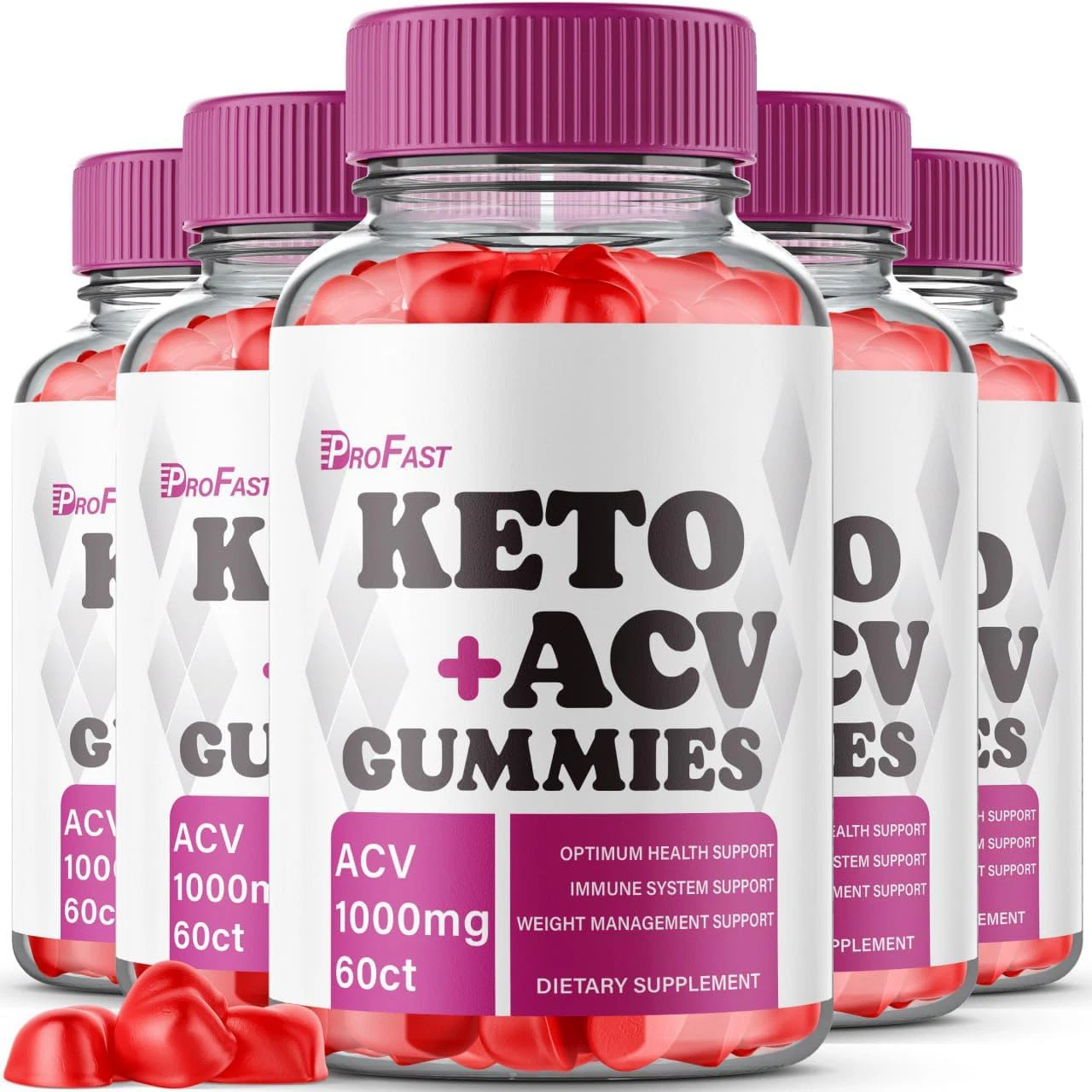 OFFICIAL Pro Fast Keto Gummies - ProFast Keto ACV Gummys Weight Loss (5 Pack)