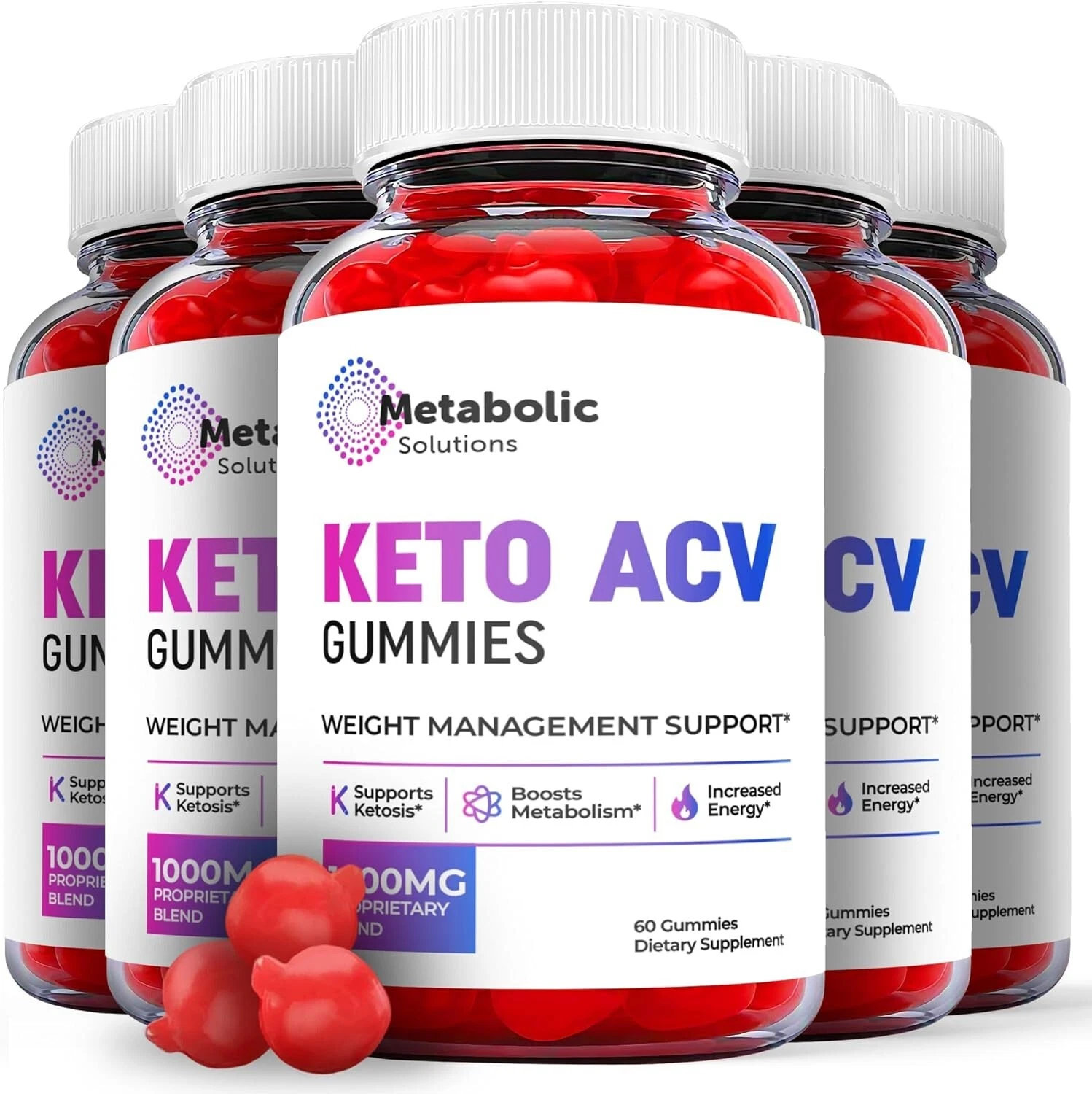 Metabolic Solutions Keto Gummies- Metabolic ACV Gummy Weight Loss ORIGINAL-5Pack
