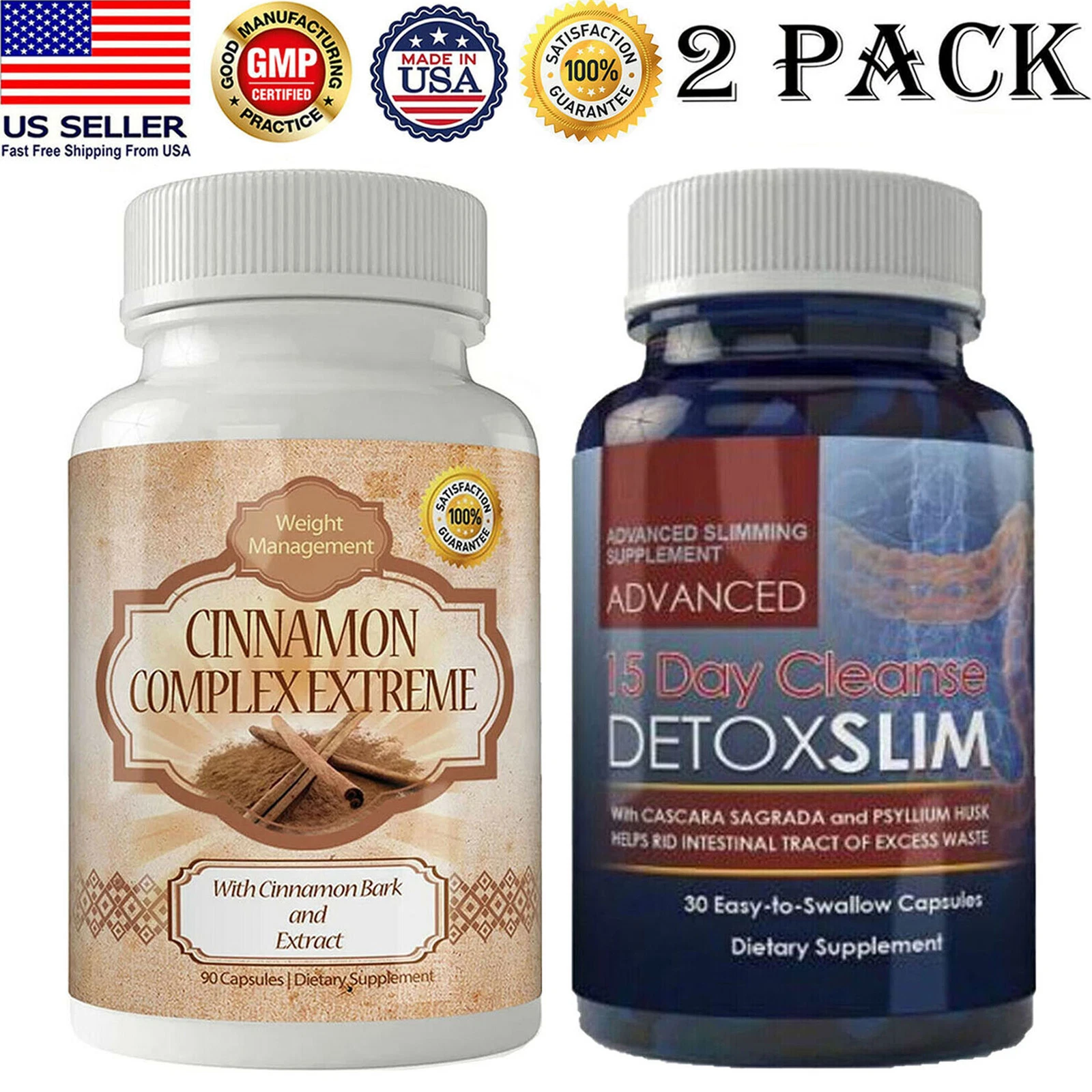 Cinnamon Bark Fat Burner Weight Loss Diet Pills Colon Cleanse Detox Supplements