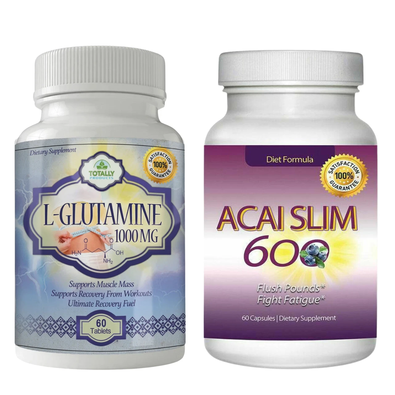 L-Glutamine Supplement Muscle Growth & Acai Berry Fat Burner Weight Loss Pills