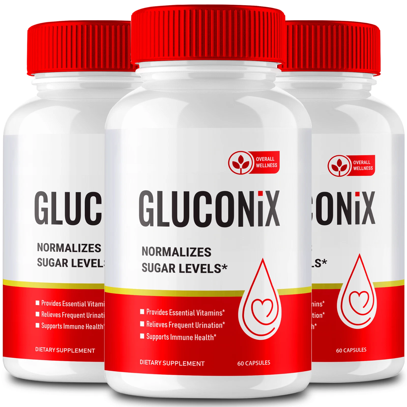 (3 Pack) Gluconix Advanced Blood Sugar Support Capsules, Blood Circulation Pills