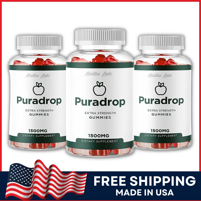 Puradrop ACV Gummies Apple Cider Vinegar 1500mg Fat Burner Weight Loss Gummy 3CT