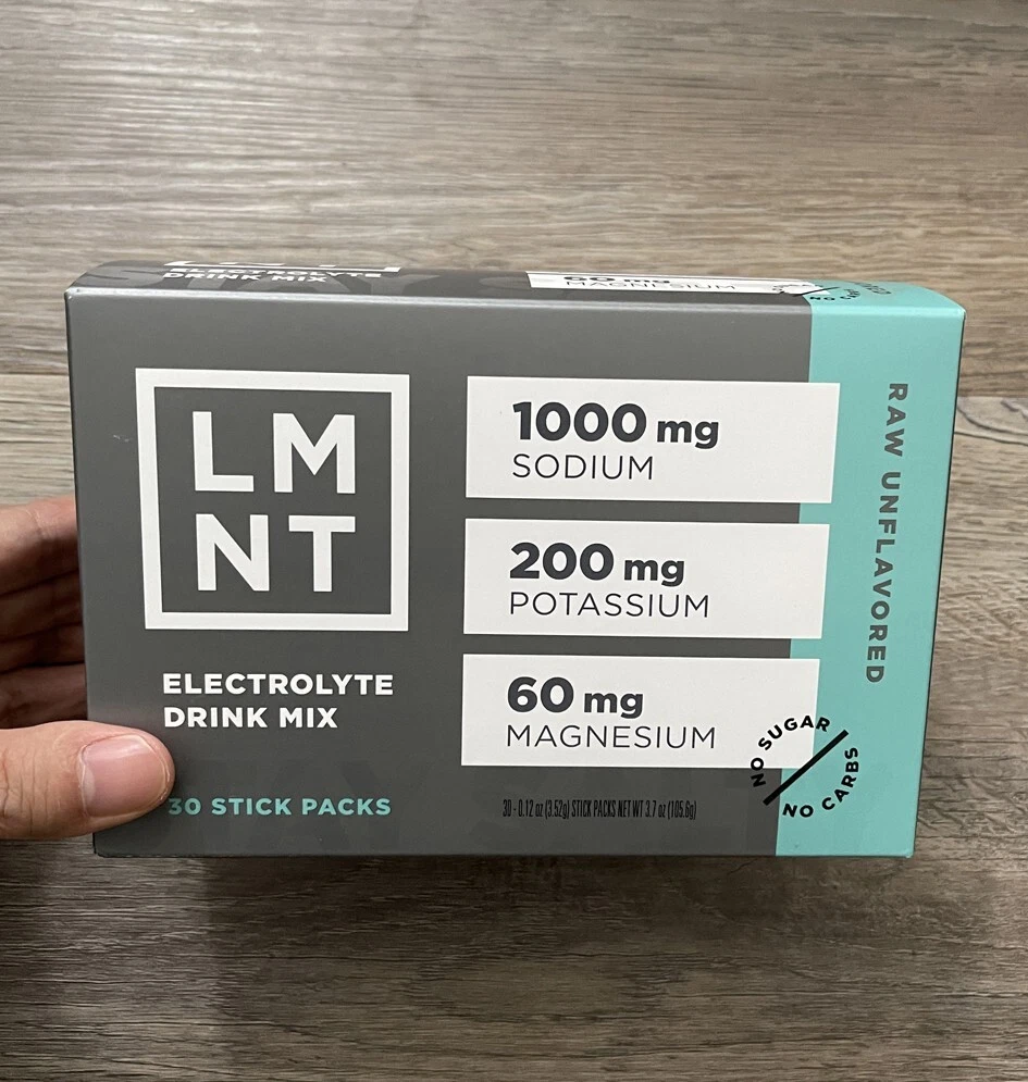 LMNT Zero Sugar Electrolytes-Unflavored Salt | Drink Mix | 30 Sticks EXP 04/2026