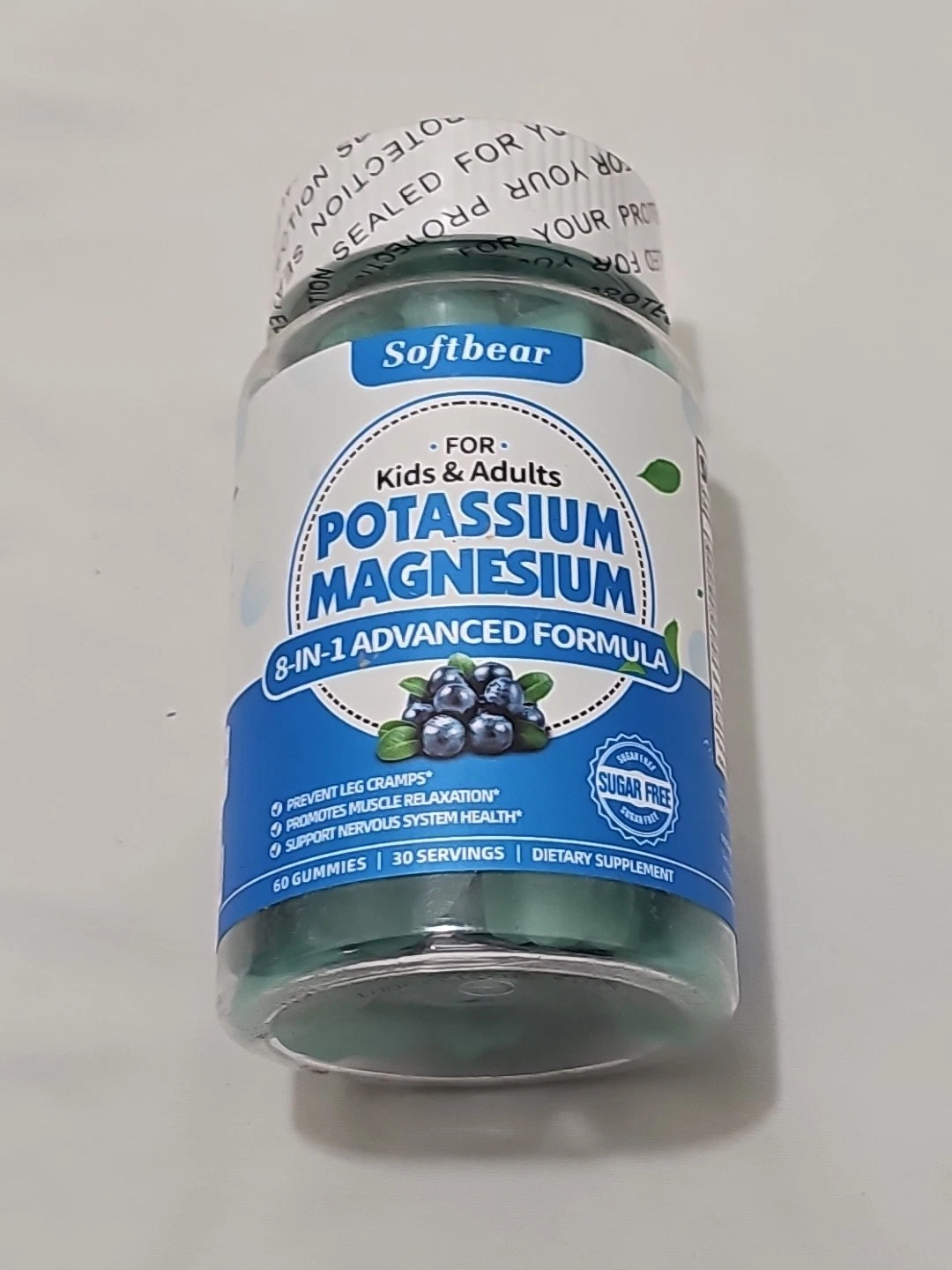 Potassium Magnesium Supplement Gummies Adults Kids Sugar-Free Potassium 12/25