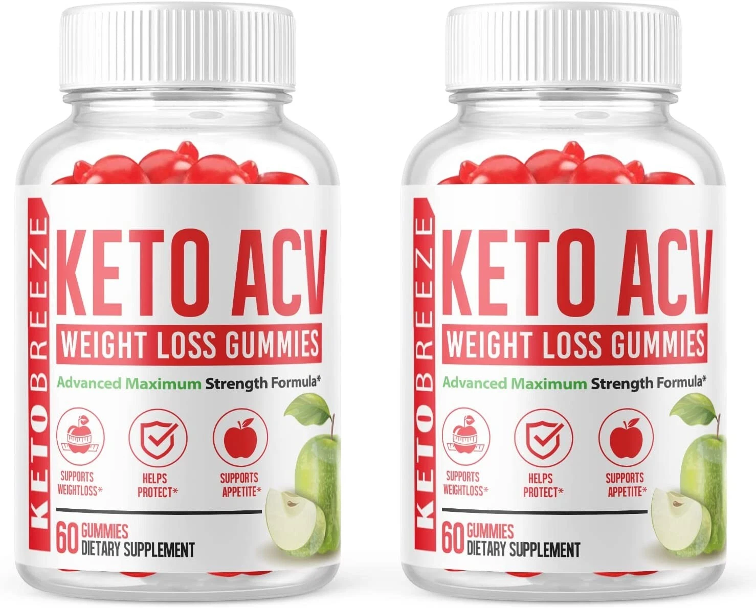 2 Pack - Keto Breeze Gummies, Weight Loss, Fat Burner, Appetite Suppressant-120