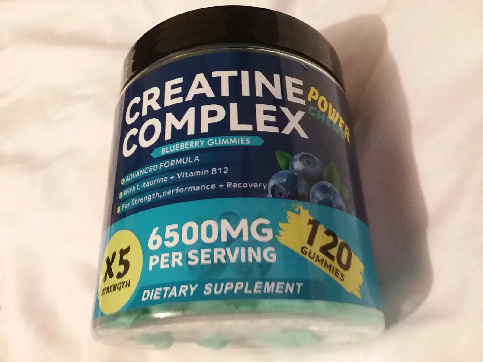Creatine Monohydrate Gummies Complex 6500mg for Men & Women 120 Gummies X5 strgh