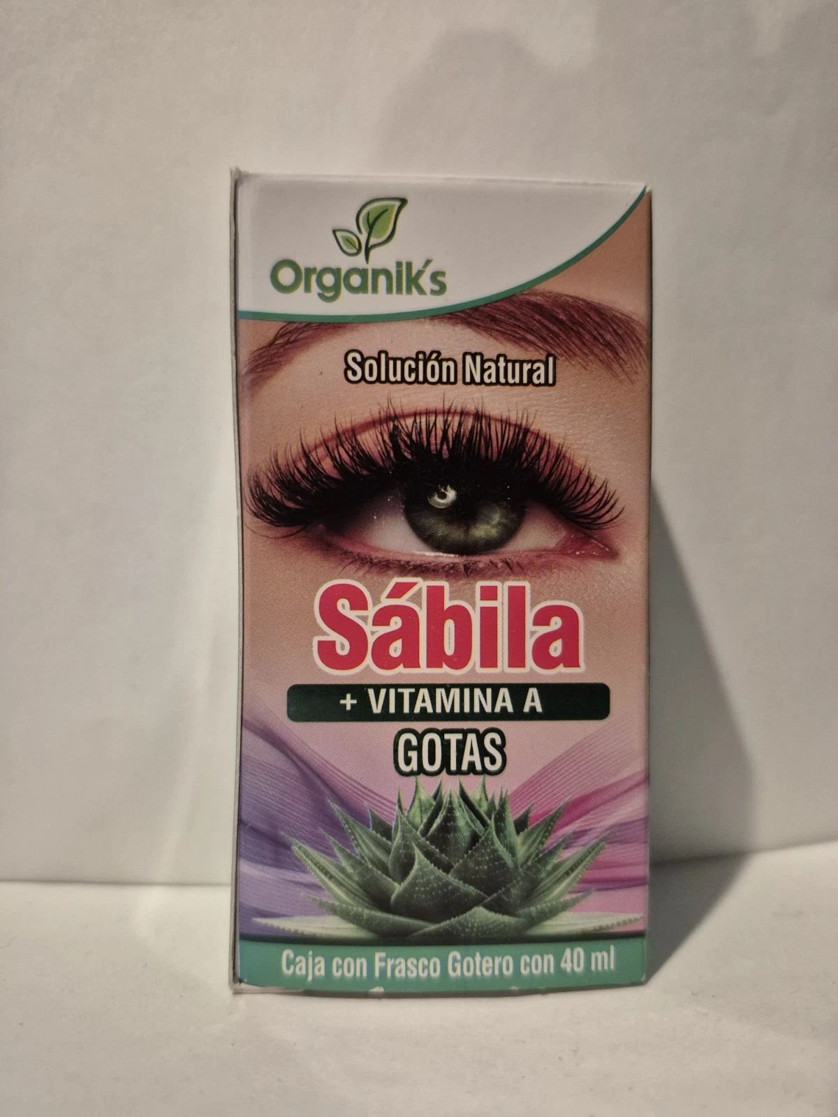 GOTAS PARA OJOS DE SABILA + VITAMINA A EYE DROPS ALOE VERA + VITAMIN A 40ML