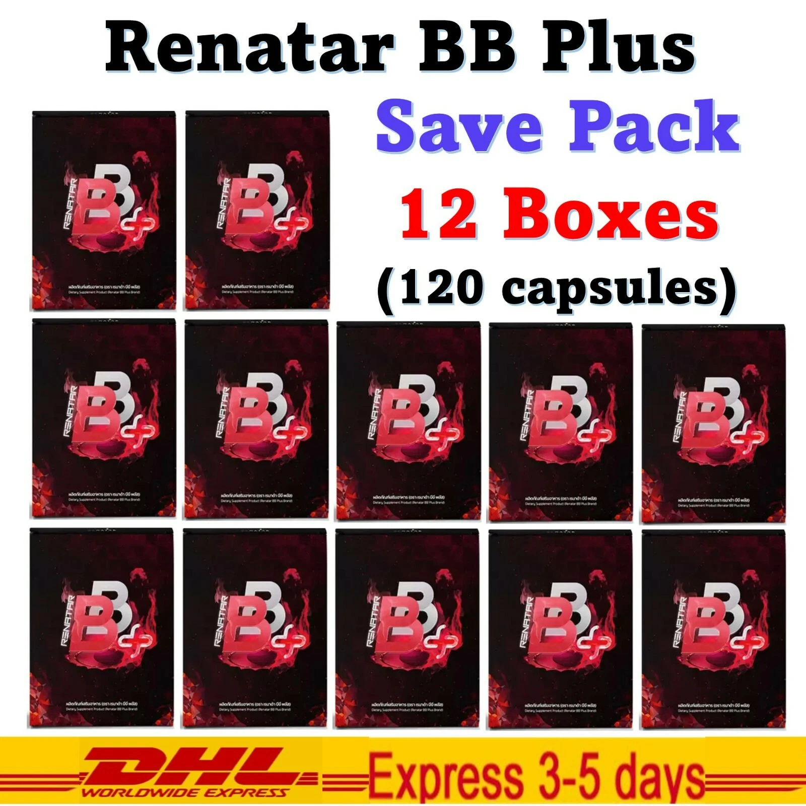12x Renatar BB Plus Boost Burn Dietary Supplement Weight Management Weight Loss