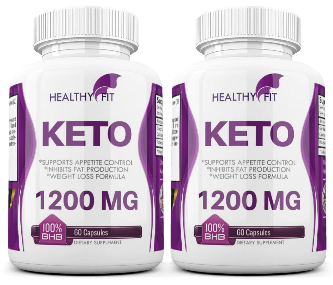 2 X KETO BHB 1200mg PURE Ketone FAT BURNER Weight Loss Diet Pills Ketosis