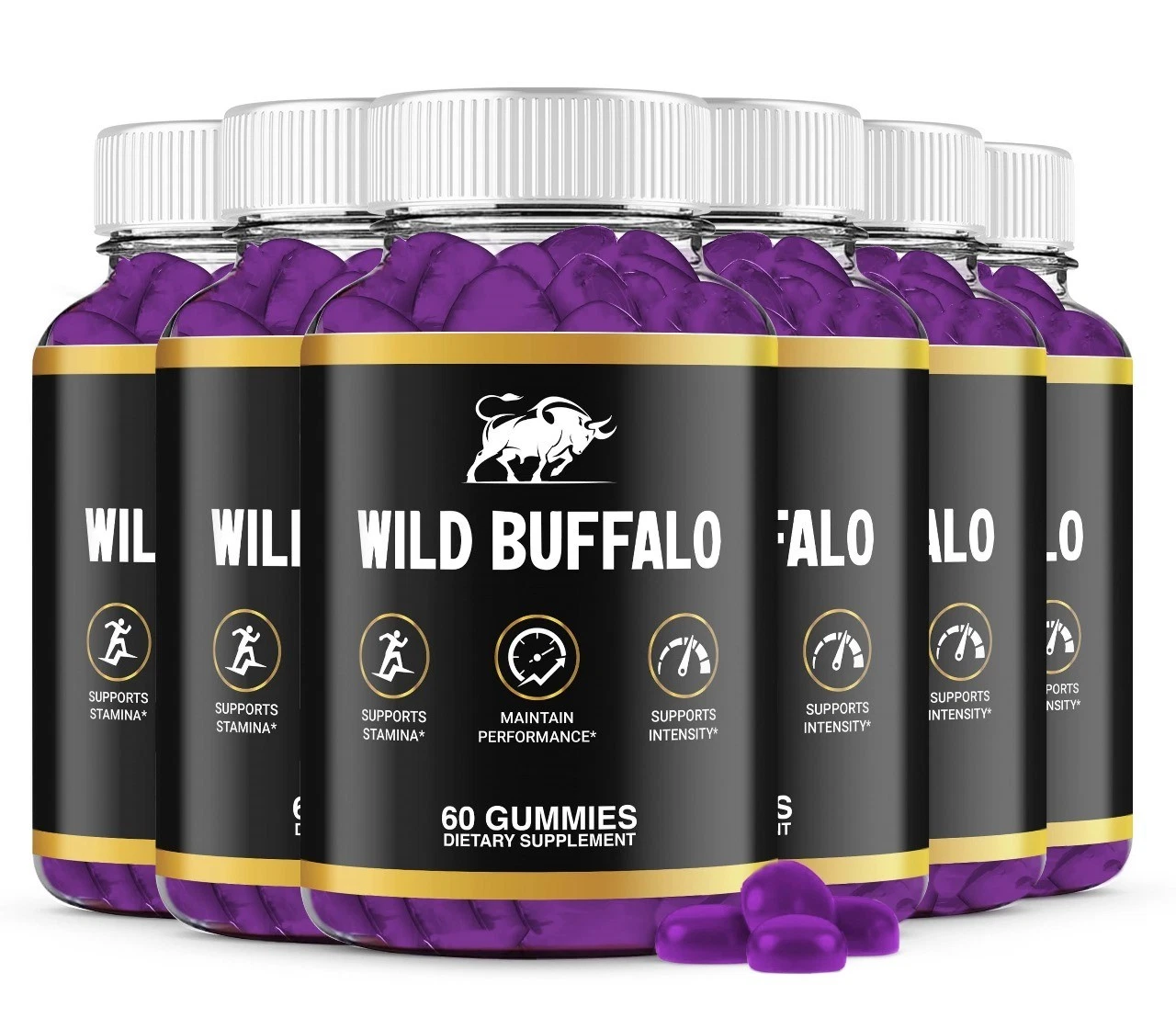(6 Pack) Wild Buffalo Male Gummies, WildBuffalo Performance Gummy for Men