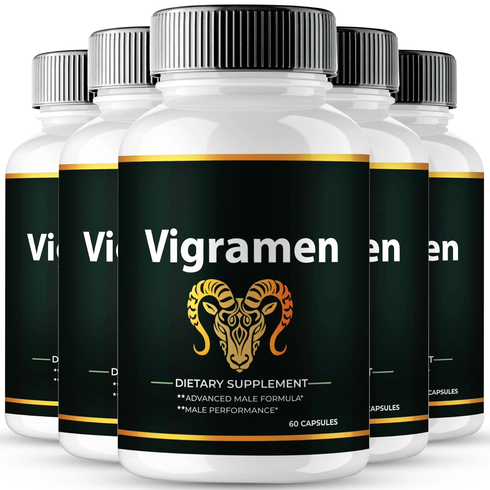 (5 Pack) Vigramen Male Capsules, Vigra Men Maximum Performance & Endurance Pills