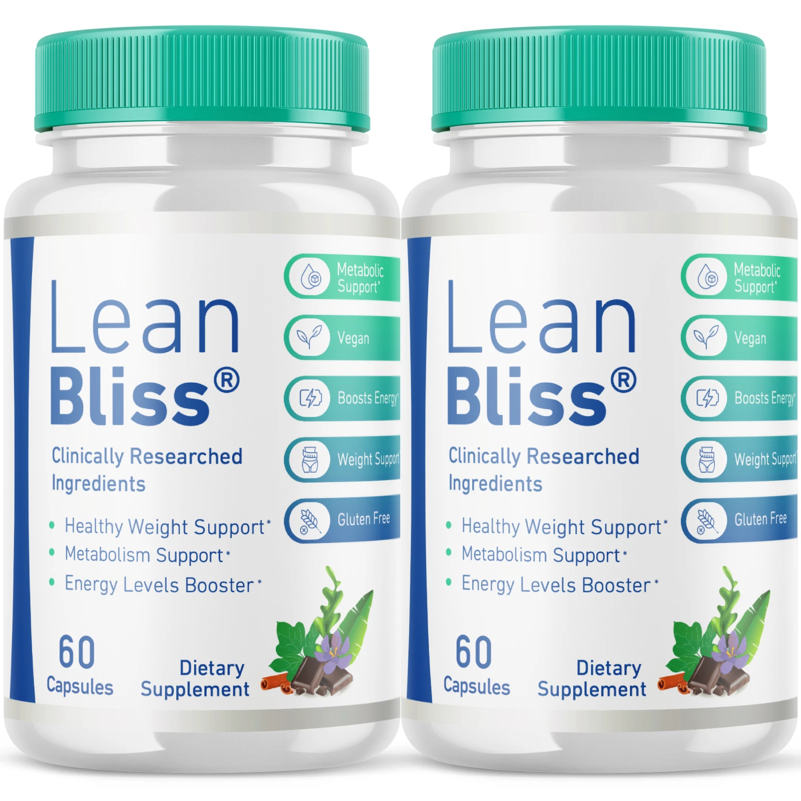 (2 Pack) Lean Bliss, LeanBliss Weight Loss & Fat Burner Capsules (120 Capsules)