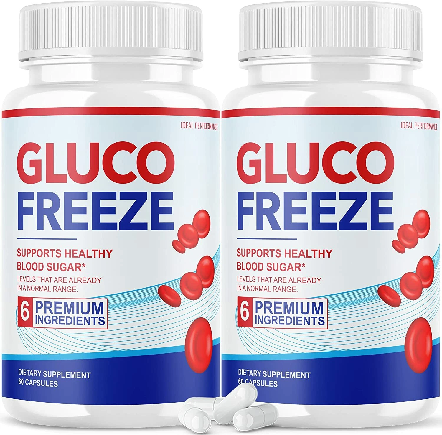 GlucoFreeze Pills for Blood Sugar Support Gluco Freeze 120 Capsules (2 Pack)