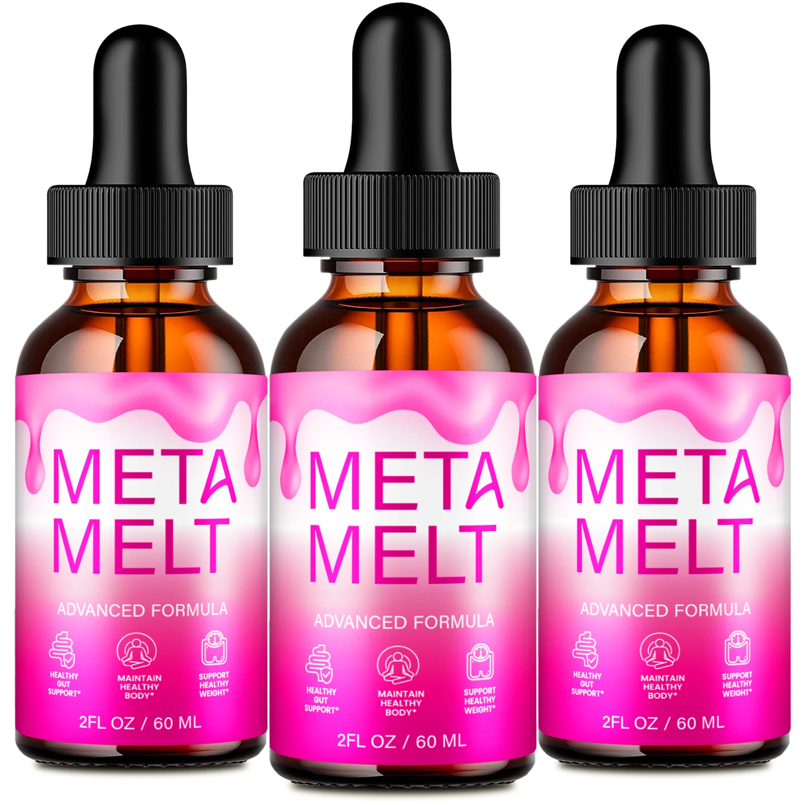 (3 Pack) Meta Melt for Weight Loss - MetaMelt Advanced Fat Burner Formula Drops