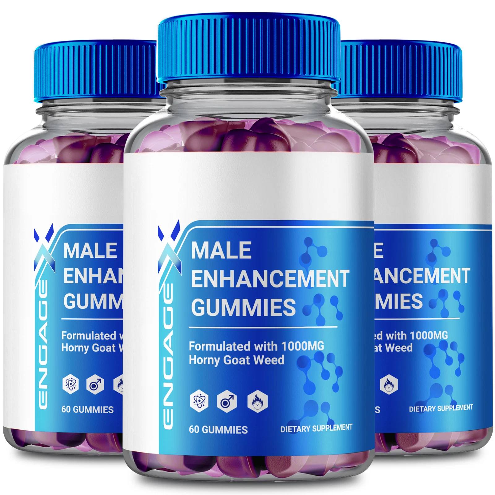 (3 Pack) EngageX Male Gummies, Engage X Men Dietary Supplement (180 Gummies)