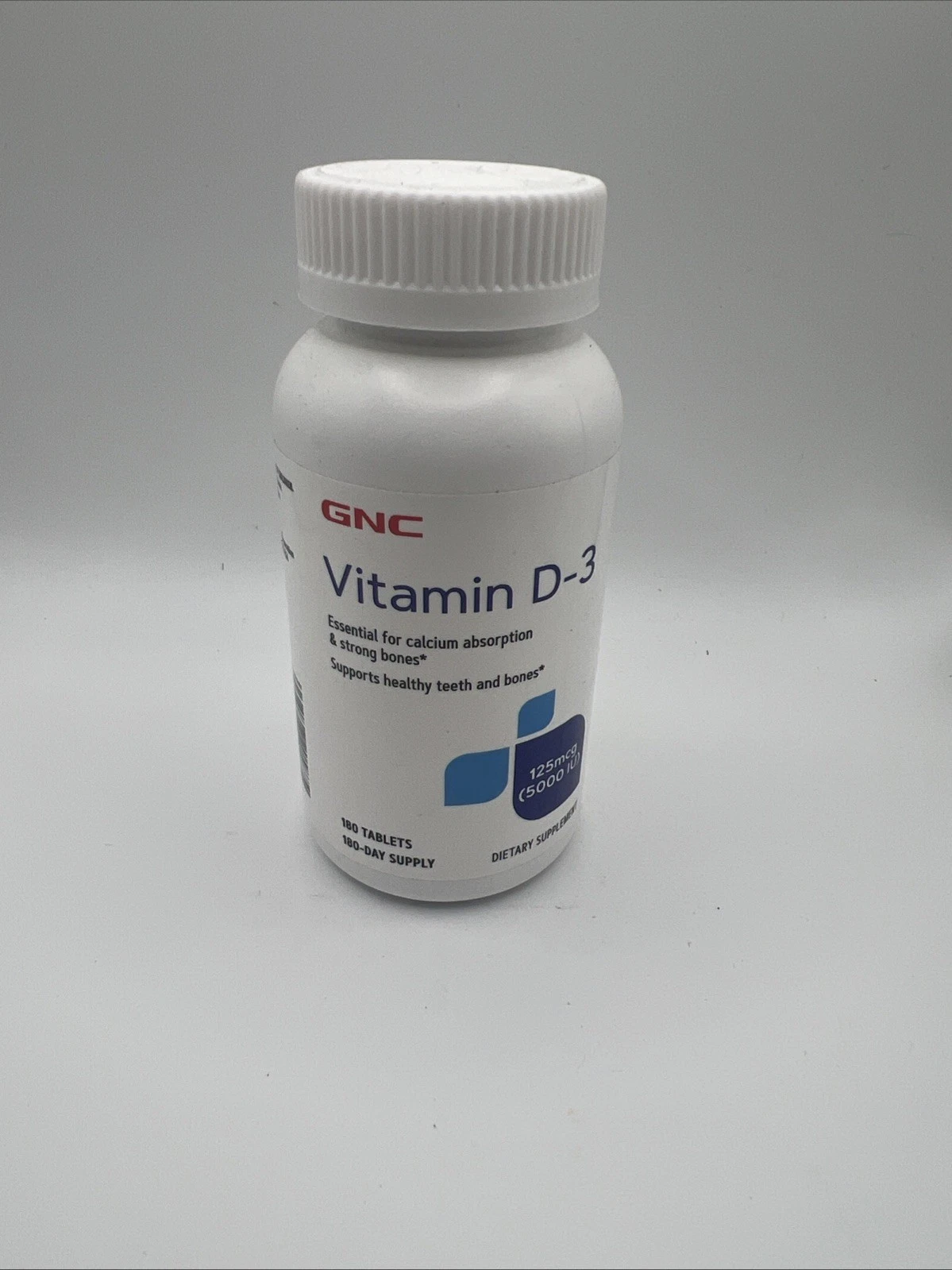 GNC Vitamin D-3 125 mcg 5000 IU 180 Tablets (6) Month Supply Exp.06/2027
