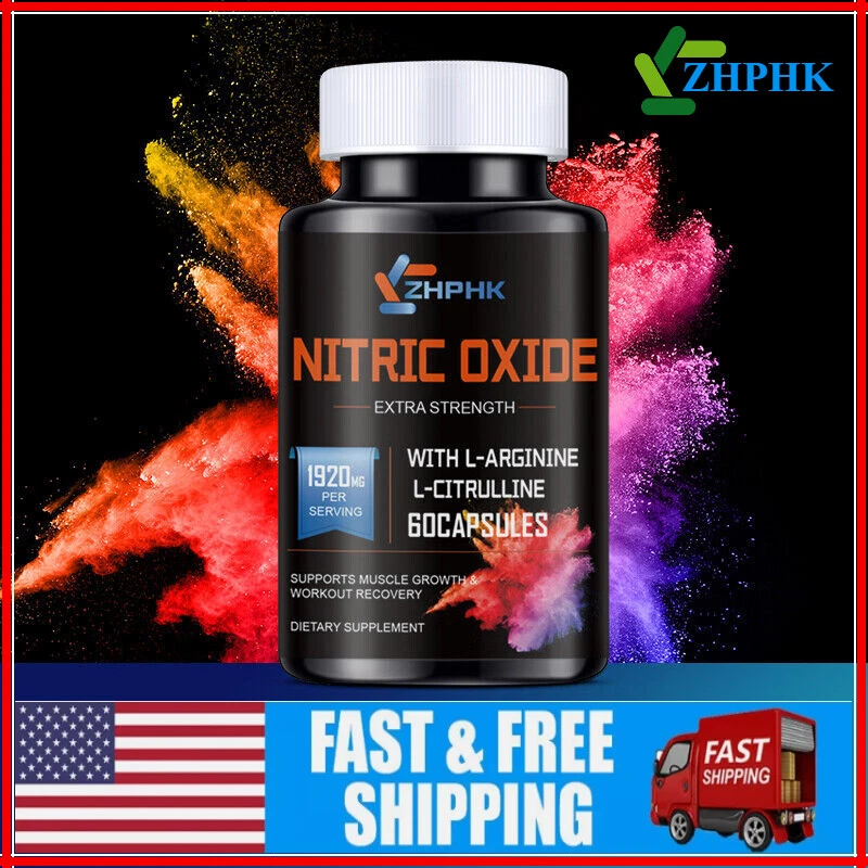 Nitric Oxide Booster Supplement - L-Arginine, L-Citrulline 1920mg - 60 Capsules