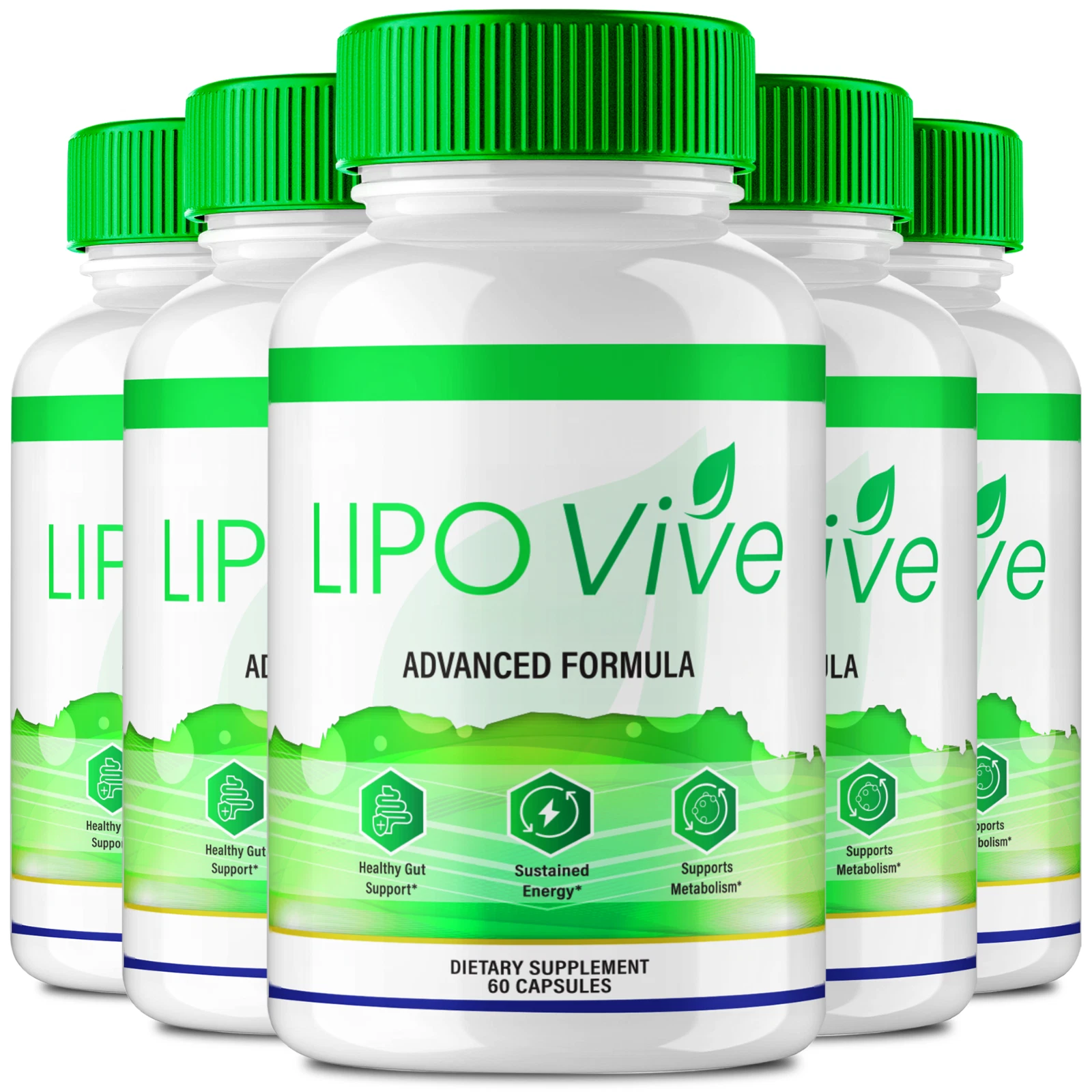 (5 Pack) Lipovive Keto Capsules, Lipo Vive Advanced Weight Loss Formula Pills