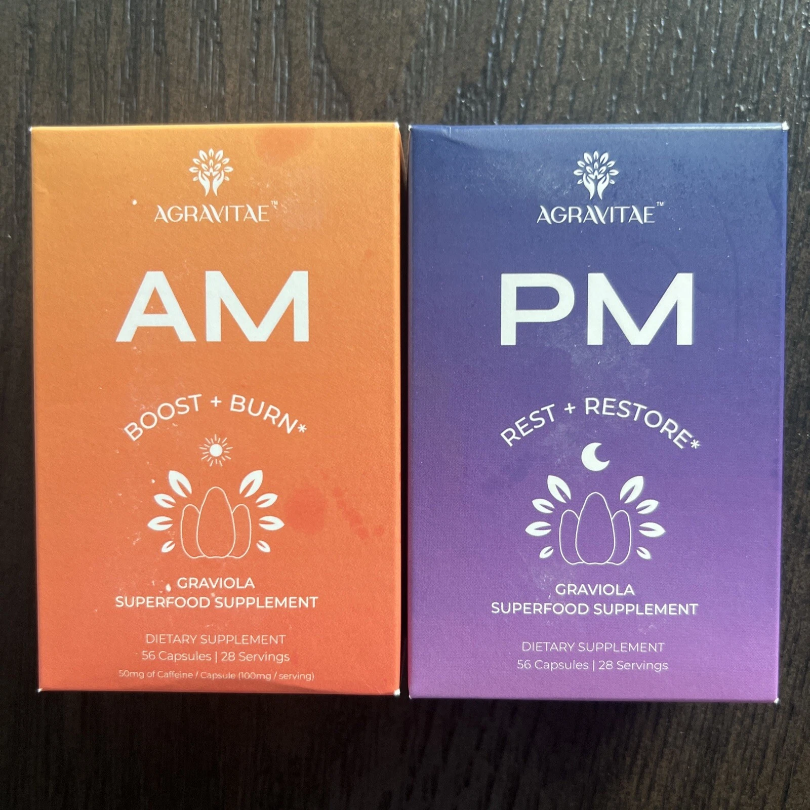 Agravitae AM & PM Boost + Burn Rest + Restore Superfood - 28 Servings/Each - New