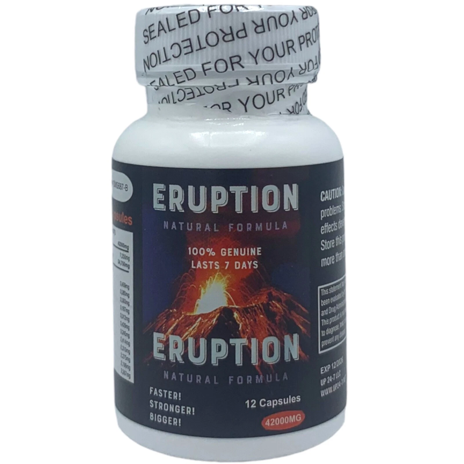 Eruption Enhancement Male Enhancement 42000mg 12 Pills Bottle FREE FAST SHIPPING