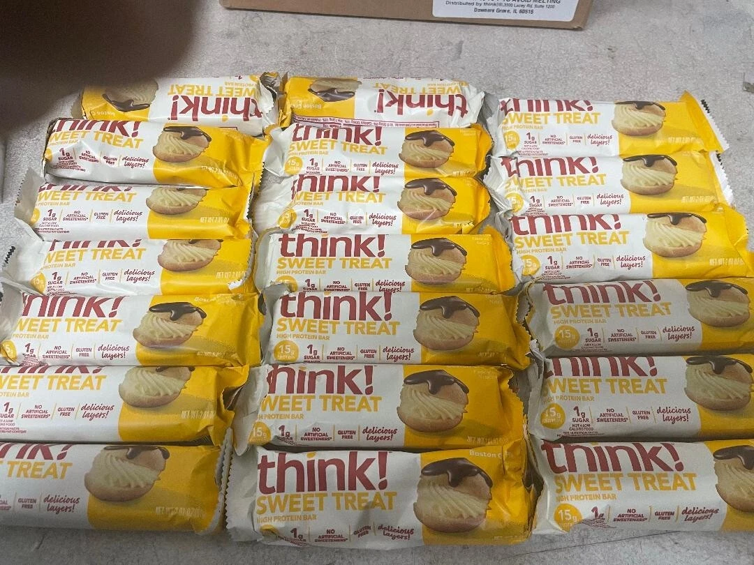 72 THINK THIN SWEET TREAT BOSTON CREME PIE HIGH PROTEIN BAR LOW SHIPPING LQQK