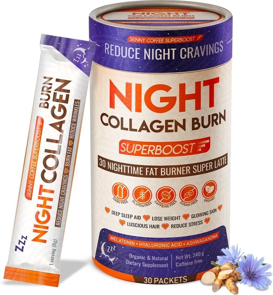Night Collagen Burn, Nighttime Fat Burner & Weight Loss Support, Natural Deep Sl