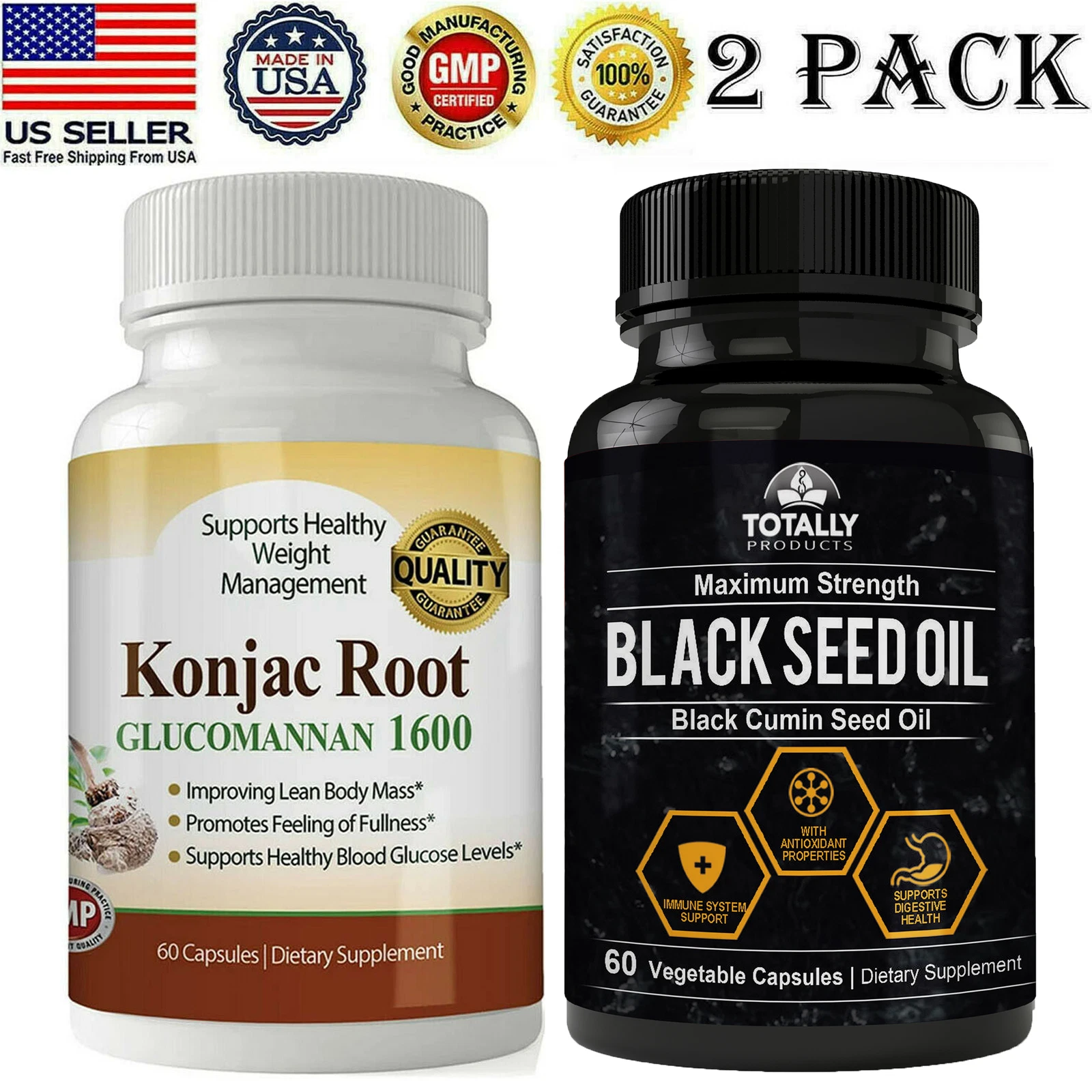 Black Seed Oil Capsules Glucomannan Konjac Root Weight Loss Pills Free Shipping