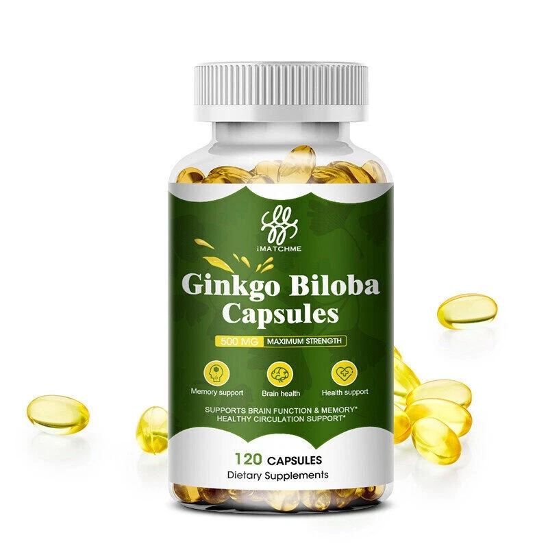 Organic Ginkgo Biloba 500mg Ginko Biloba Leaf Brain Function & Memory Boost