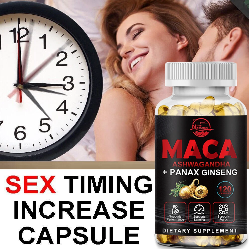 Maca Root 12000mg, Ashwagandha,Panax Ginseng Extract Male Enhancing 120 Capsules